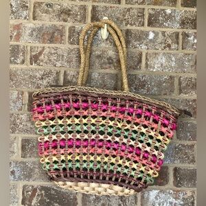 2 Chic Colorful Straw Woven Purse